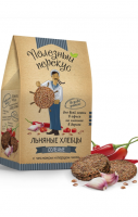 Льняные хлебцы с чесноком и перцем чили Полезный перекус, 100 г