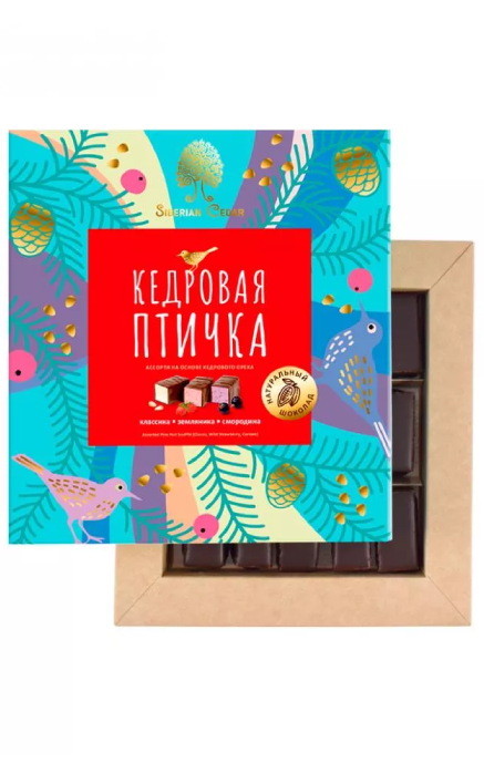 Конфеты Кедровая птичка Сибирский кедр, 180 г - классика, земляника ...